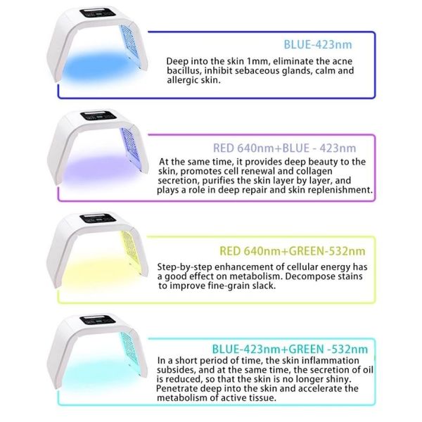 7 Colors PDT Light Therapy Facial Acne Treatment Photodynamic Therapy Machine