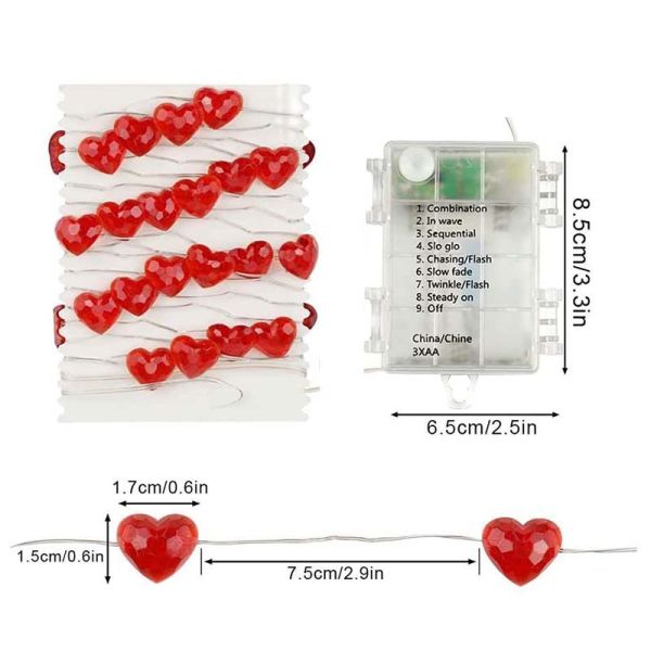 Valentines Day Gift Love Heart Wedding String Fairy String Light Indoor Wedding Party Garden Garland Valentines Day Decor