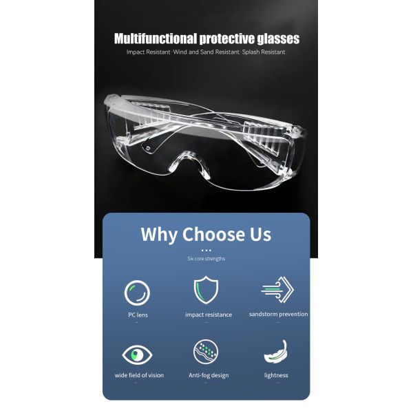CE Certified Safety Glasses Z87 Eye Protection Eyewear Work Safety Anti Fog Glasses with Side Shields Safety Spectacles