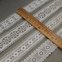 Laço floral branco da guipura do poliéster para chapéus das saias
