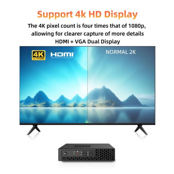 Mini ordinateur de bureau d'affaires AMD R5 5500U R7 5700U 8 cœurs Win11 Linux double écran 4K HD DDR4 NVMe WIFI6 BT Royaume-Uni