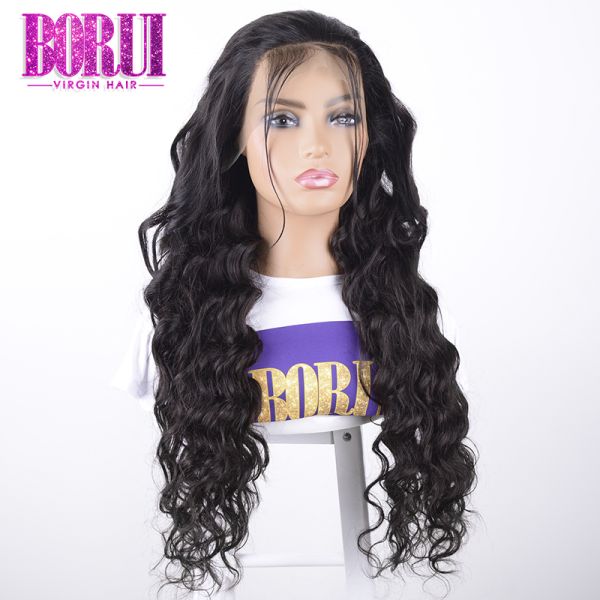 Парик фронта шнурка волны человеческих волос естественного цвета бразильский Пре общипанный свободный