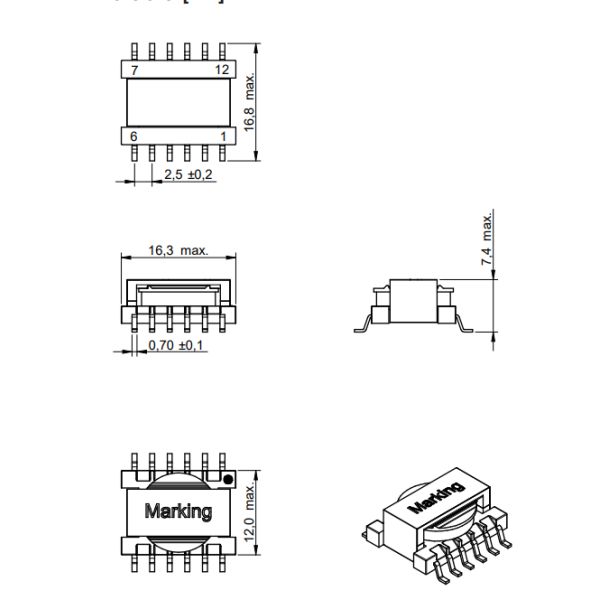 FLEX HV Flexible SMPS Flyback Transformer Surface Mount 749196228