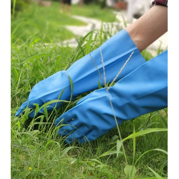 Kitchen Nitrile Solvent Resistant Gloves 15 Mil Household Task Gloves Blue Nitrile