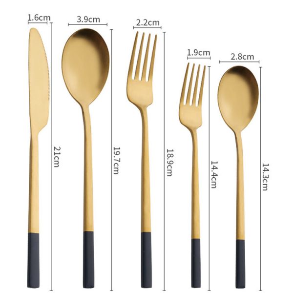 25cm*15cm*5cm Kitchen Flatware Sets 5 Piece Cutlery Set For Restaurant