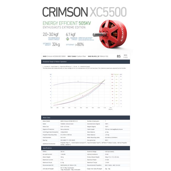 FPV POLAR XC5500 Brushless DC Motor First-Person View