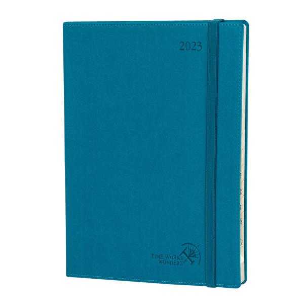 Grande noite azul 10,5''X8,5'' planejador semanal personalizado 2023 pulseira de plástico de capa mole
