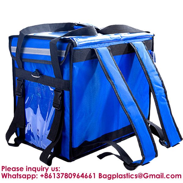 Large Rigid Insulated Delivery Food Bag Large Capacity Pizza Delivery Cooler Bag Backpack-style Delivery Insulated Box Large Capacity Foldable Waterproof