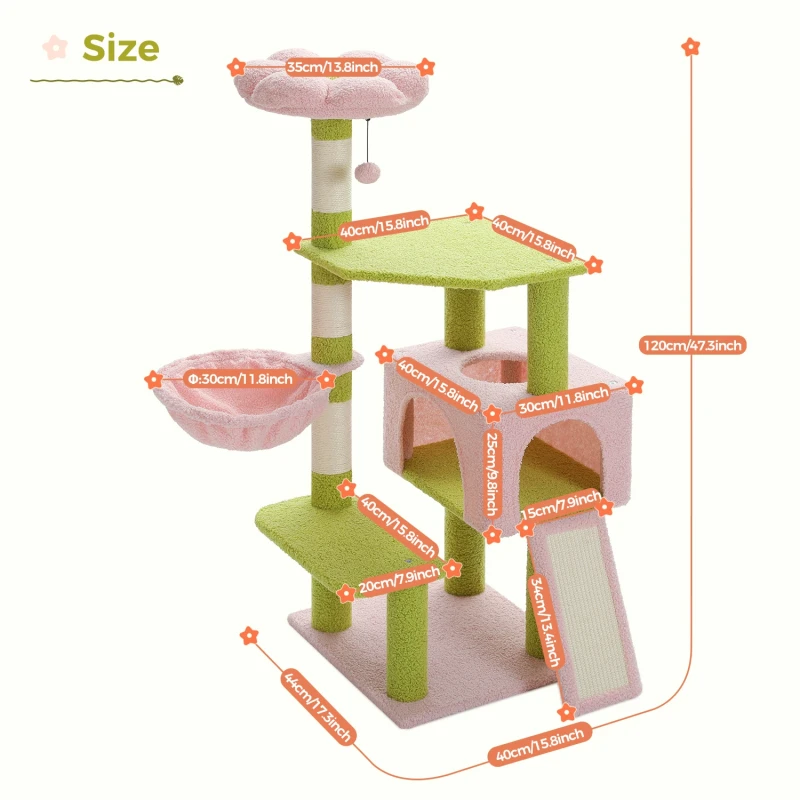 Multi-Level Eco-friendly Wood Linen Cat Tower Modern Indoor Luxury Cat Condo Sisal Scratching Posts Small Medium Cats High