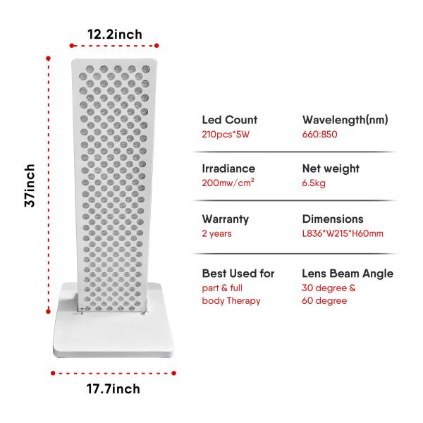 FDA Cleared Infrared Light Therapy Device with Wavelength 660nm And 850nm L836*W215*H60MM