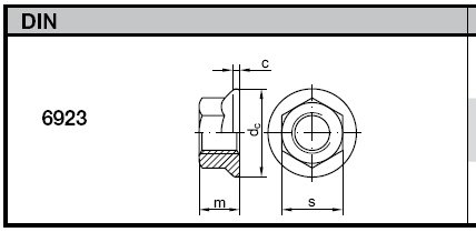 M8 Hex flange nuts DIN6923 ISO4161 Steel Grade 8 Zinc coating surface