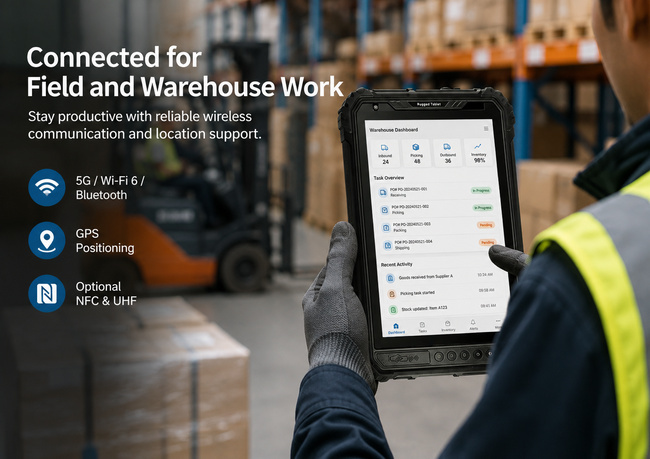 Heavy Duty Rugged Tablet 8 Inch with Large Storage for Industrial Data Workflows