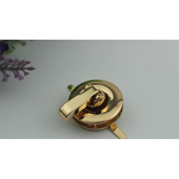 Novelty zipper puller decorative round shape gunmetal color purse twist lock turn lock