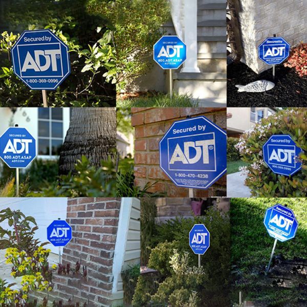Outdoor Video Surveillance Security Signs with Pole 10 X 10 Custom 3M Yard Adt Sign