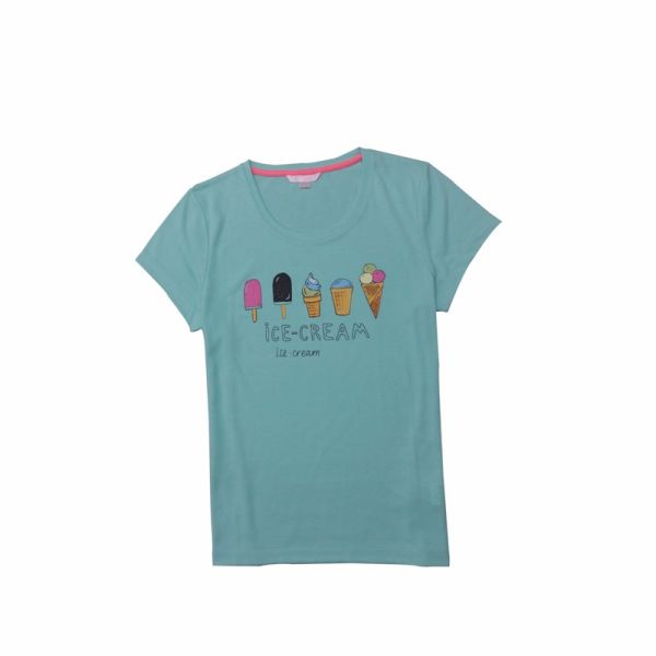 Short Sleeve Print Pattern Women's Cotton T-shirt for Custom Design and Sportswear