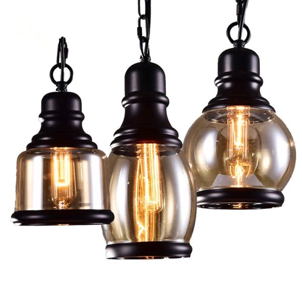 Vintage Loft Amber Glass Pendant Light Style Restaurant Bar Bed Room Glass Pendant lamp (WH-VP-79)