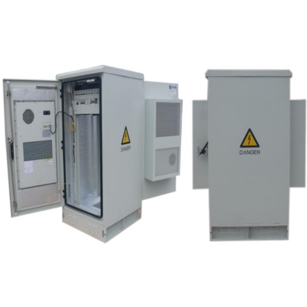 Powder Coated Telecom Outdoor Cabinet 32U 19'' Rack Double Steel Sheet Door