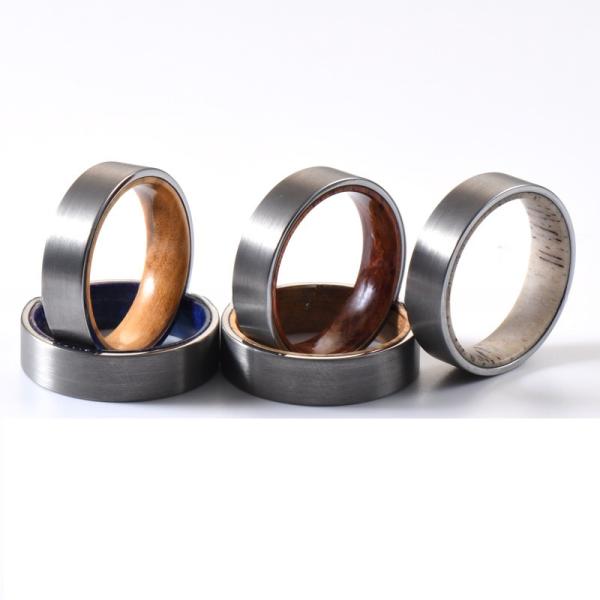 6 mm argentée brossée Tungstène bords plats avec bois d'olivier Ringe de mariage pour hommes femmes Confort Adapté et résistant aux rayures