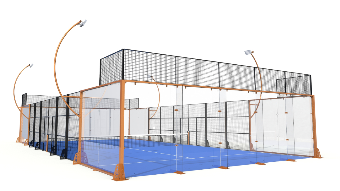 Luxury Outdoor Panoramic Padel Court Supplier Glass-Enclosed Design