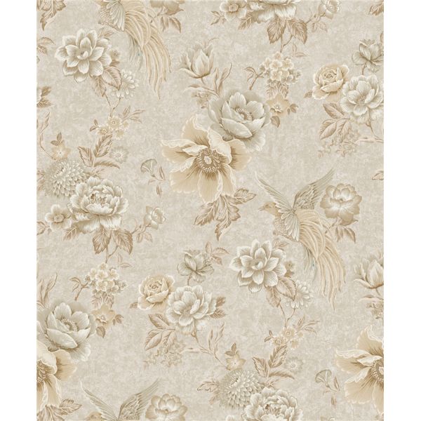 Washable Embossed Flower Wallpaper For Living Rooms , Durable Wall Coverings