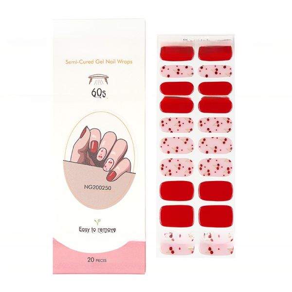 Custom Semi Cured Gel Nail Wraps Stickers with the Lamp to Cure UV Gel Nail Sticker