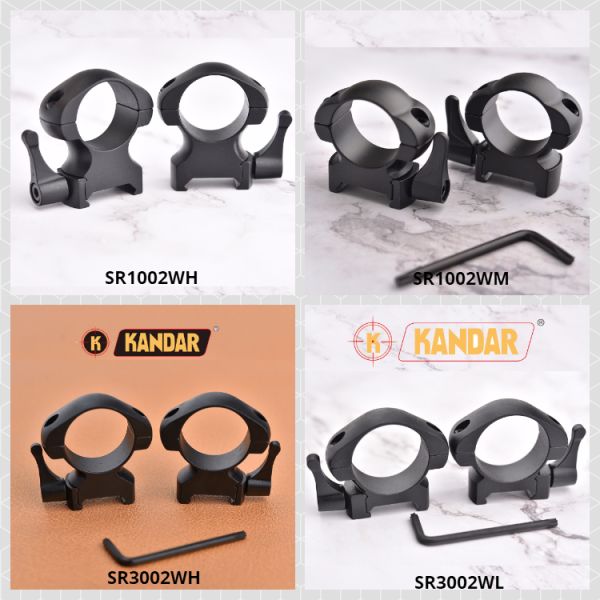1 inch Medium Steel Quick Release Sight Rings Scope Mounts Black Coated Durable Finish