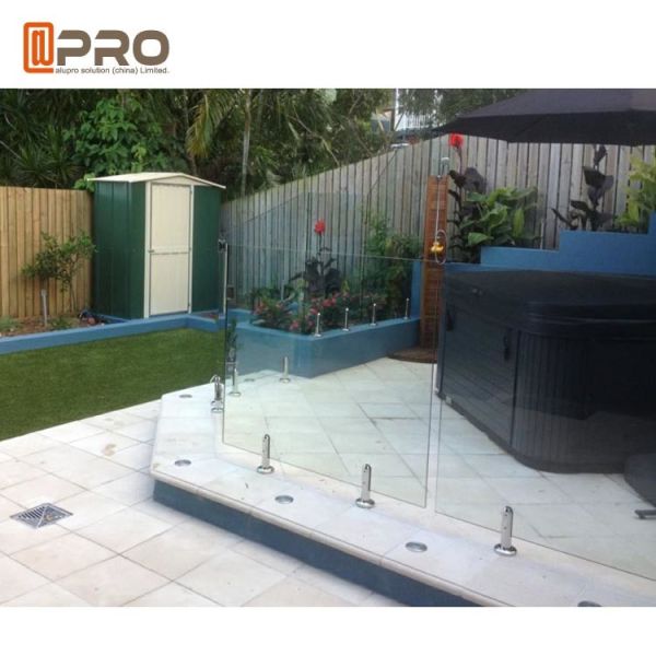 Balaustrada de alumínio do balcão de vidro Frameless 10mm grosso exterior interno