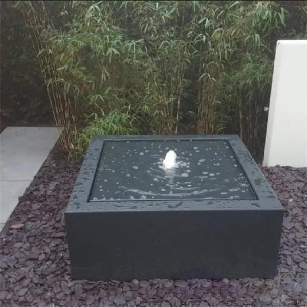 das fontes revestidas do jardim do quadrado do metal do pó de 800mm característica de aço da tabela de água