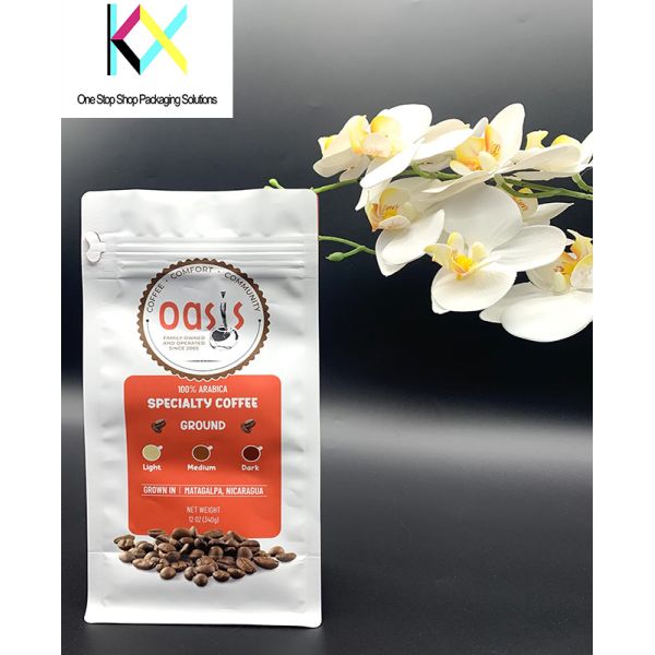 Custom Design Printed China Manufacturer OEM Top Zipper Plastic Food Packaging Bag Stand Up Pouch Ziplock Coffee Bag