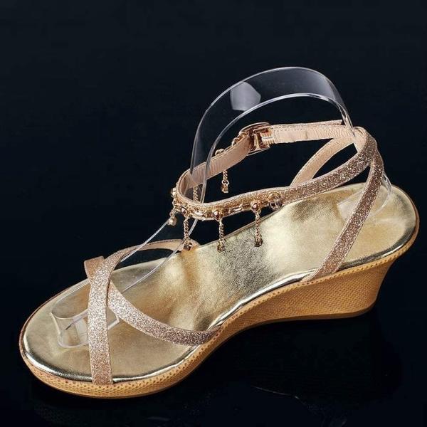 Acrylic Shoe Display Stand Support Props Sandals Elastic Lace PMMA Racks For Store