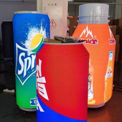 P1.86 Can-shaped LED Display for Creative Advertising with16bit Grayscale