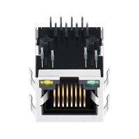 Base-T Tab Down Green/jaques Rj45 modulares magnéticos conduzidos amarelos do porto 1x1 de J0035D21BNL 10/100