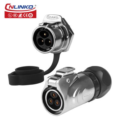 Cnlinko LP-20 3 Pin Wiring Screw Metal Circular Waterproof Aviation Plug Connector