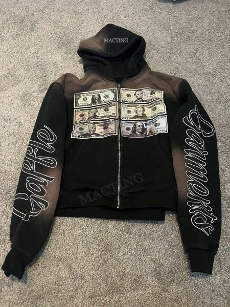 Vintage Distressed Sun Faded Acid Wash Screen Printed Hoodies with Cotton Fabric Type