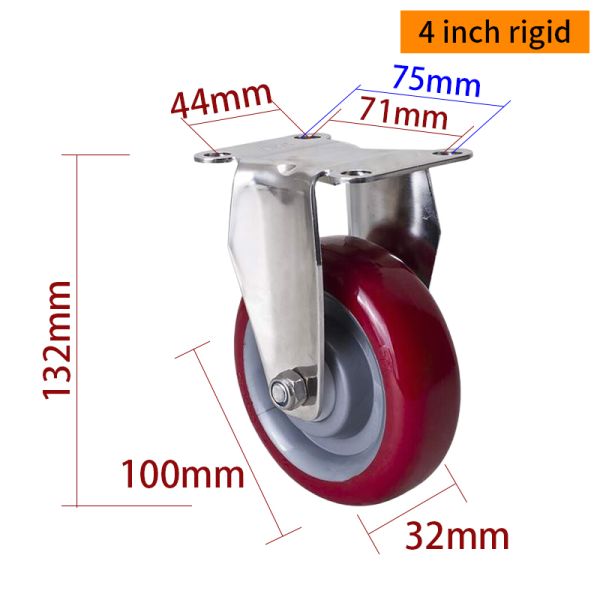EDL 4Inch Stainless Steel Medium Duty Caster With Durable  Wheel Loading 150Kg S544P-85