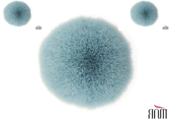 Round Shaped Nylon Hair Kabuki Makeup Brush Private Label Makeup Brushes Blue Color