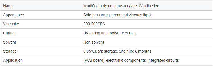 KL-UV-003 Dual Cure UV Adhesive for PCB Protection  UV & Moisture Curing Modified Polyurethane Acrylate Adhesive
