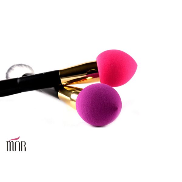 Dual Sided Professional Makeup Sponge Powder Puff With Handle For Sensitive Skin