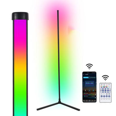 Home Hotel Lighting Decorative Floor Lamp with RGB Color Changing and Metal Glass Shade