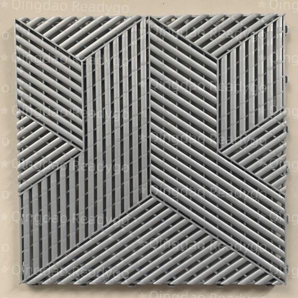 Brand factory new desigh 3d cubic garage floor tiles plastic flooring mat dalle floor mat