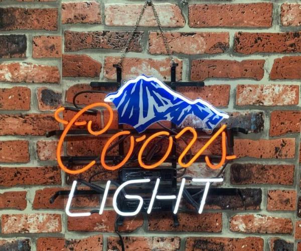 De “luz de vidro real feito a mão da barra da cerveja do sinal de néon da montanha Coors Light” para a decoração da parede da casa do quarto do presente