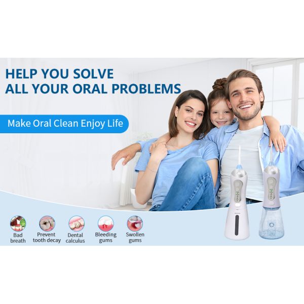 Oral Irrigator 300ML Rechargeable Travel Irrigation Cleaner IPX7 Waterproof Portable water flosser