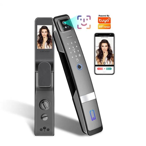 Villa 3D Face Smart Tuya Digital Door Lock Biometric Code Card Key Access