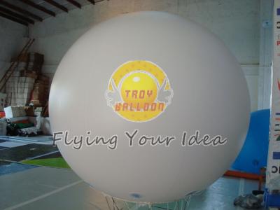 balão inflável branco reusável do hélio da propaganda do diâmetro de 8ft para o evento de abertura