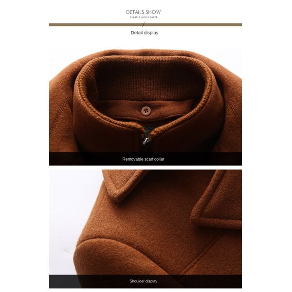NO Needle Detection Fashion City 24-35Years old Men's Plus Size Double Collar Woolen Coat