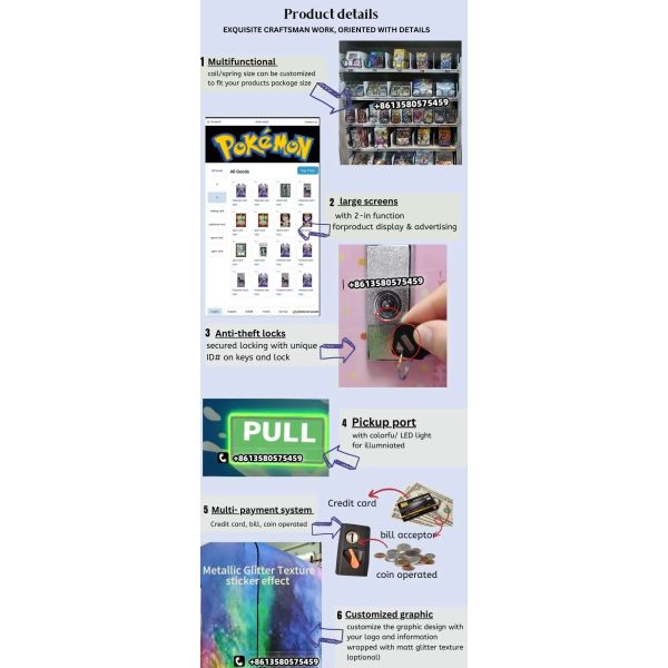 Wholesale Self-Automatic Elevator Gift Card Vending Machine for Pokemond Card for Game Card Distribution