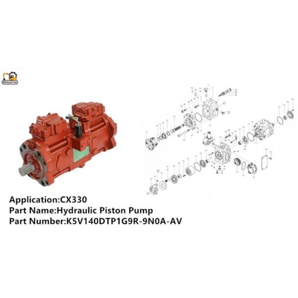 Насос Связ-пояса 330LX SH330-3A SH330-1 насоса поршеня CX330 KSJ2851 K5V140DTP1G9R K5V140DTP гидравлический CX350 главный