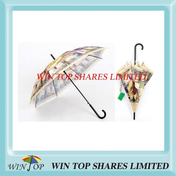 Digital Rotary Printing Steel Auto Straight Umbrella