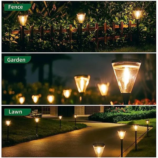 Outdoor Waterproof Solar Garden Light Tri-Color Adjustable for Villa Yard Park Landscape