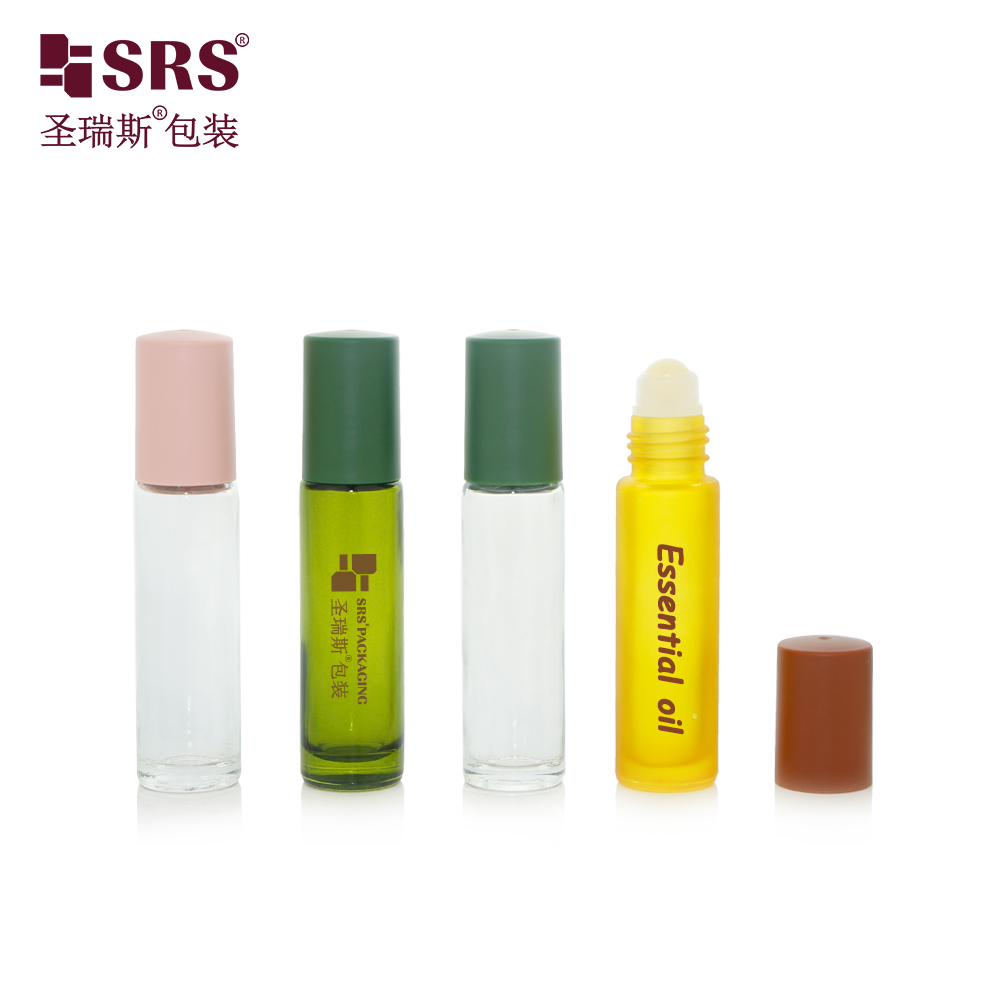 10ml Glass Roller Bottle Amber/ Clear Glass Roll On Bottle Designed with Leak Proof Steel Roller Ball for Essential Oil and Fragrance